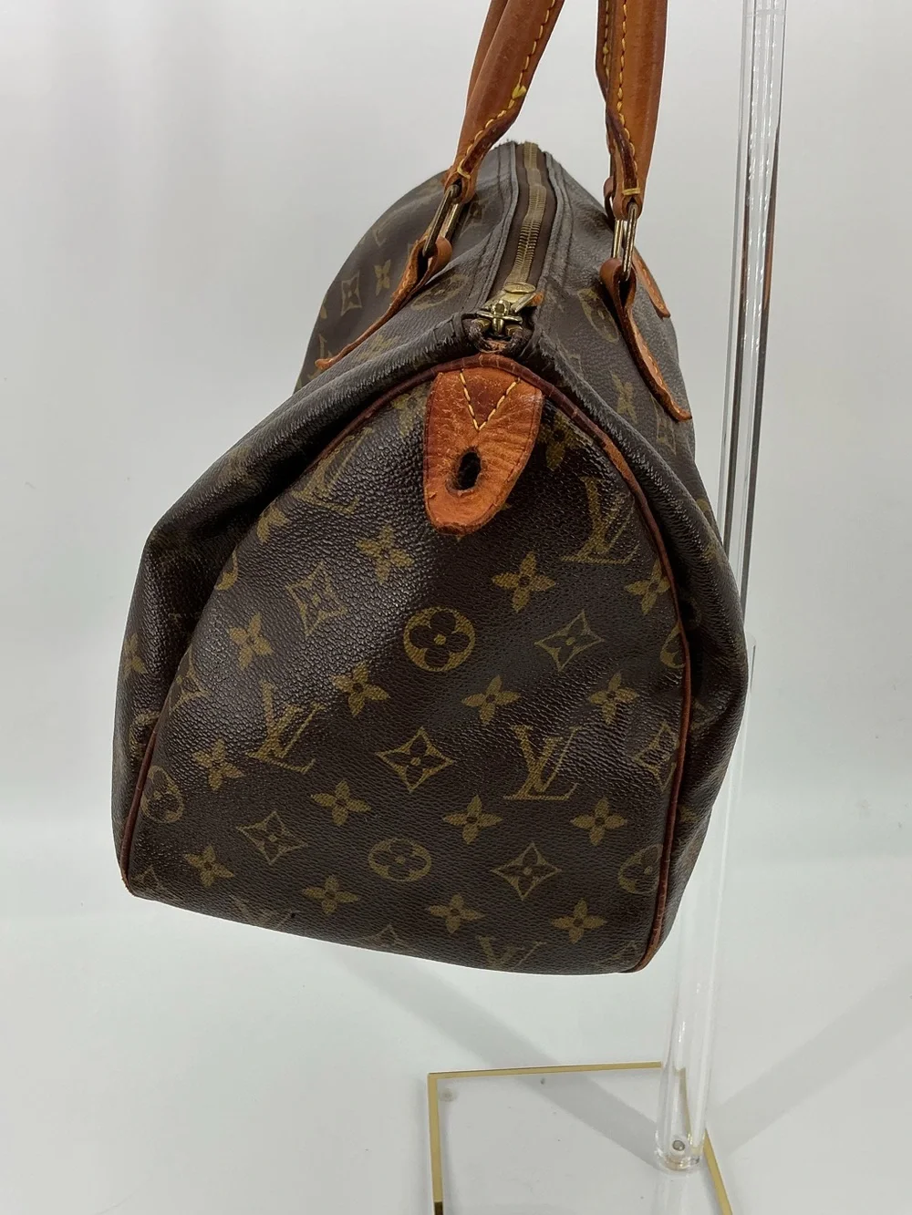 Louis Vuitton Speedy 30 Monogram Canvas Boston Bag Vintage USA 2001